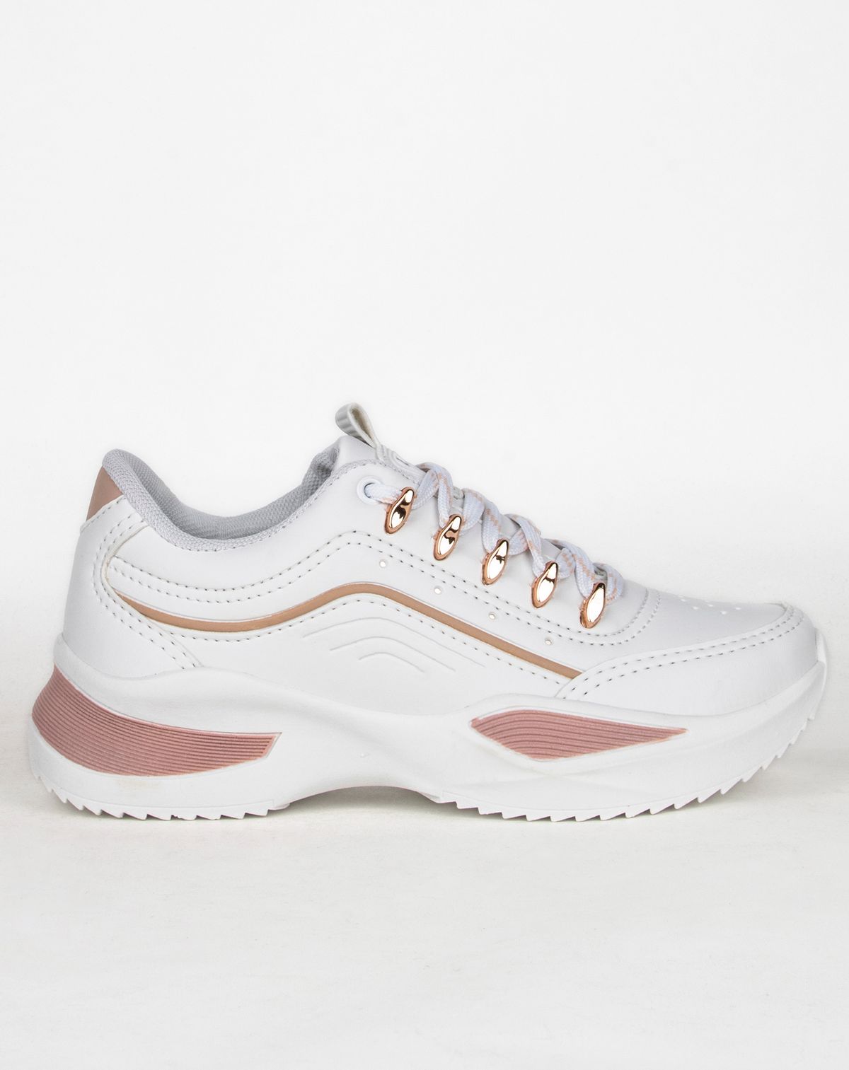 Tênis Jogging Feminino Sneaker Logus branco/rose - 35