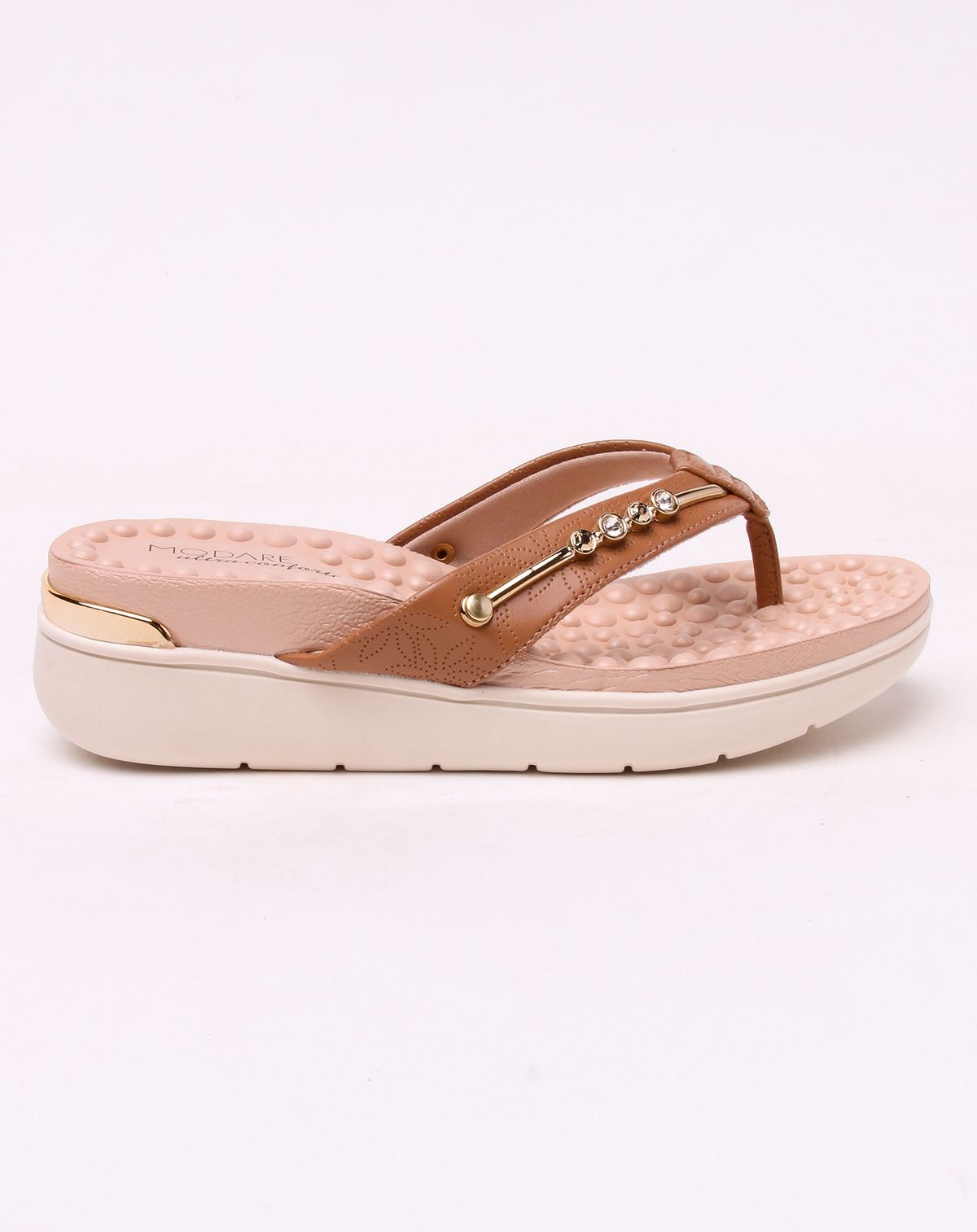 Tamanco Feminino Ultra Conforto Strass Modare camel - 39