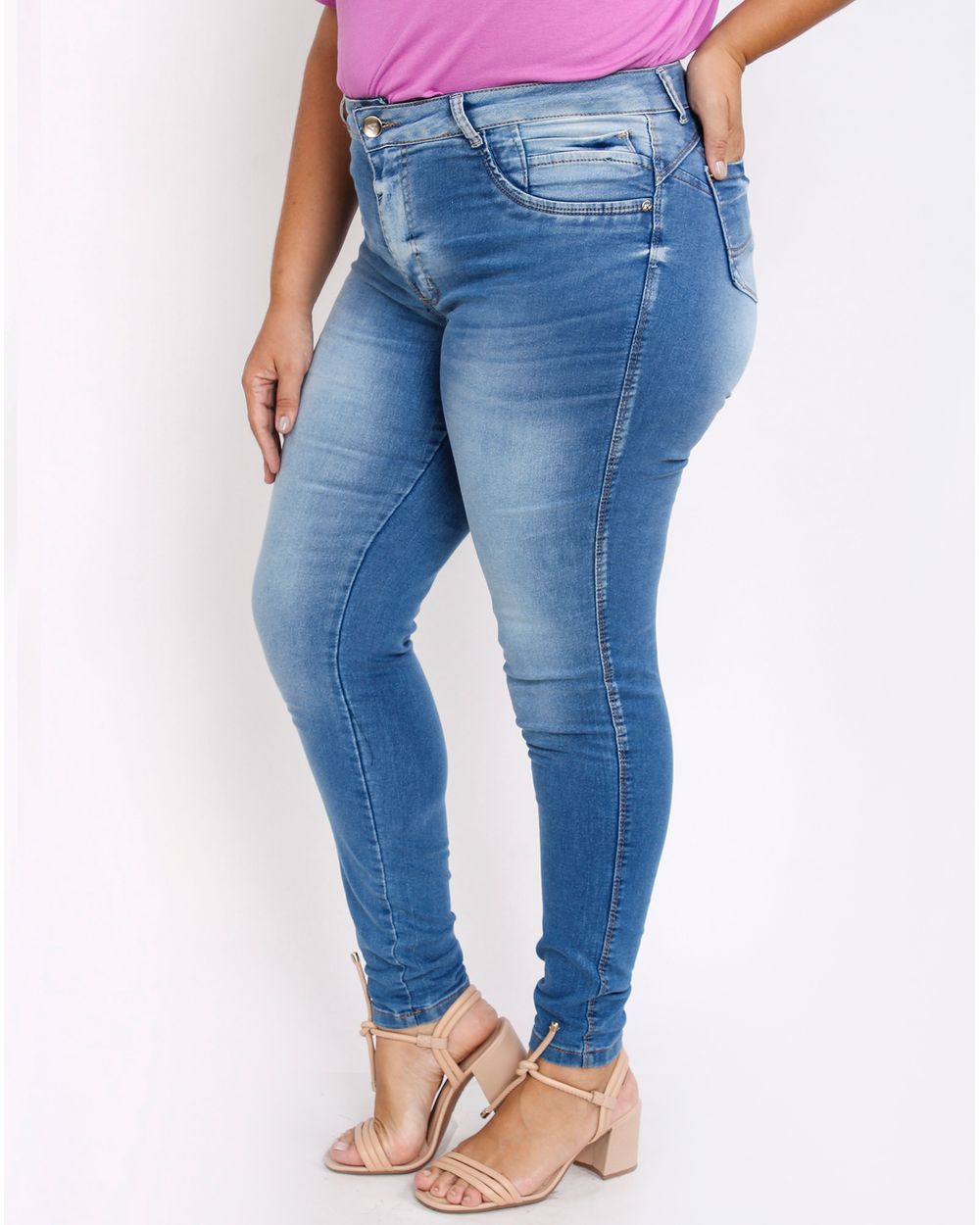 Calça Jeans Feminina Plus Size Mom - Biotipo