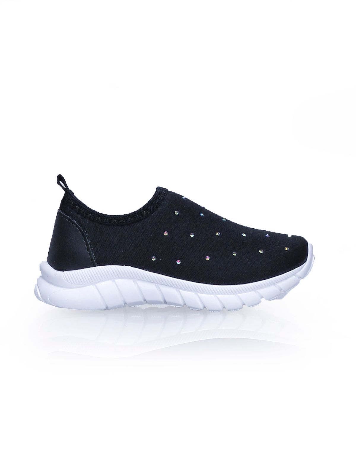 Tênis Jogging Slip On Bebê Menina Strass preto - 20