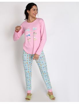 Pijama Longo Feminino Estampa Xadrez - lojasbesni