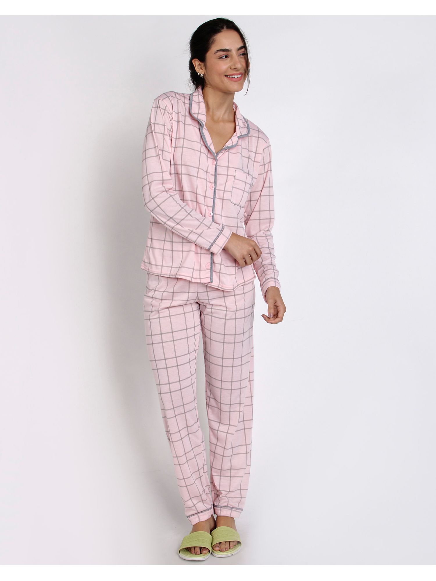 Pijama Longo Feminino Estampa Xadrez - lojasbesni