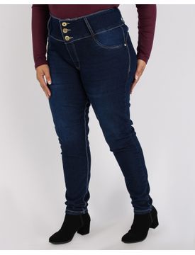 Calça Jeans Escura Flare Plus Size Feminino - lojasbesni