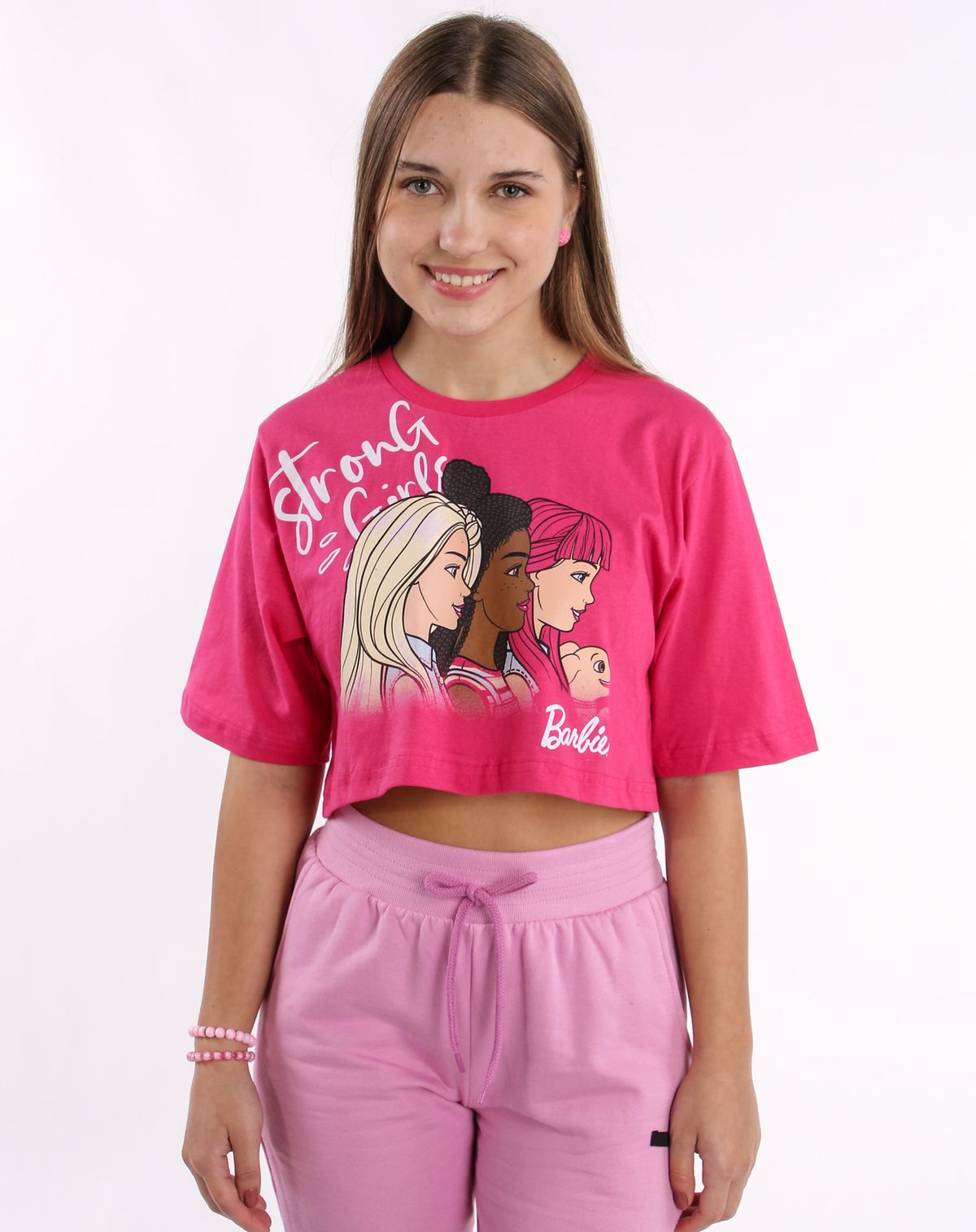 Conjunto Infantil Barbie Roupa Short Blusa Cropped Menina