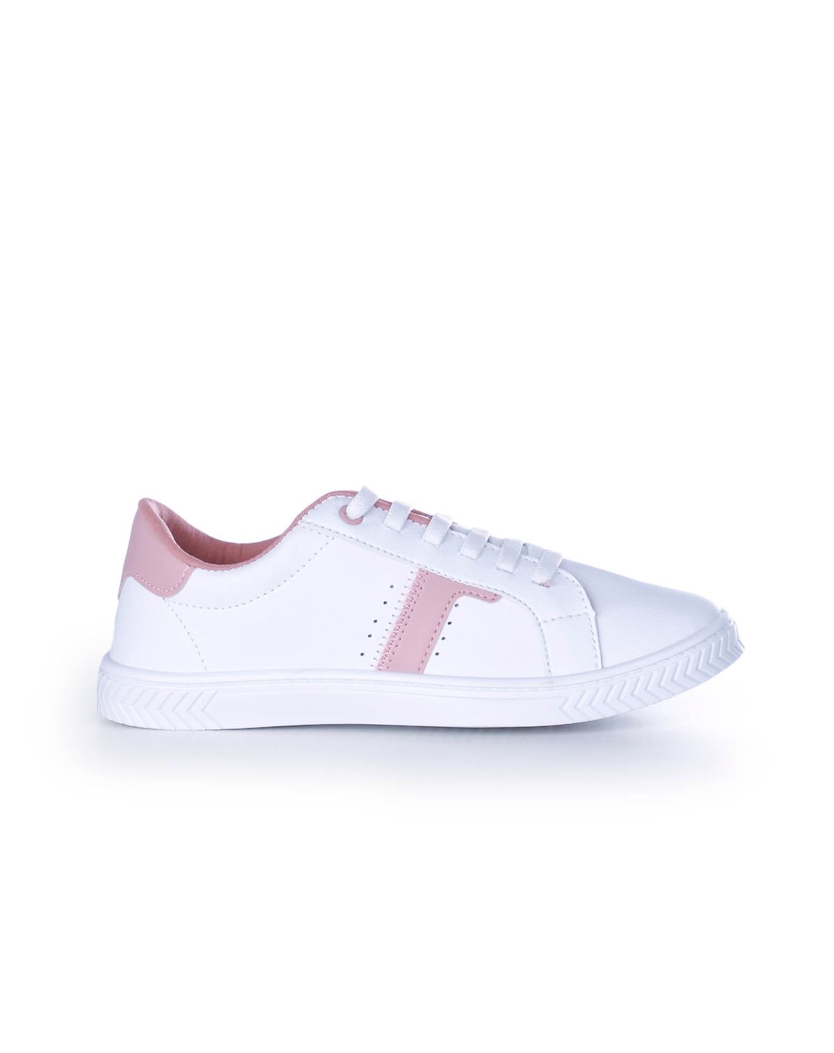 Tênis Casual Feminino Básico Izalu branco/rose - 36