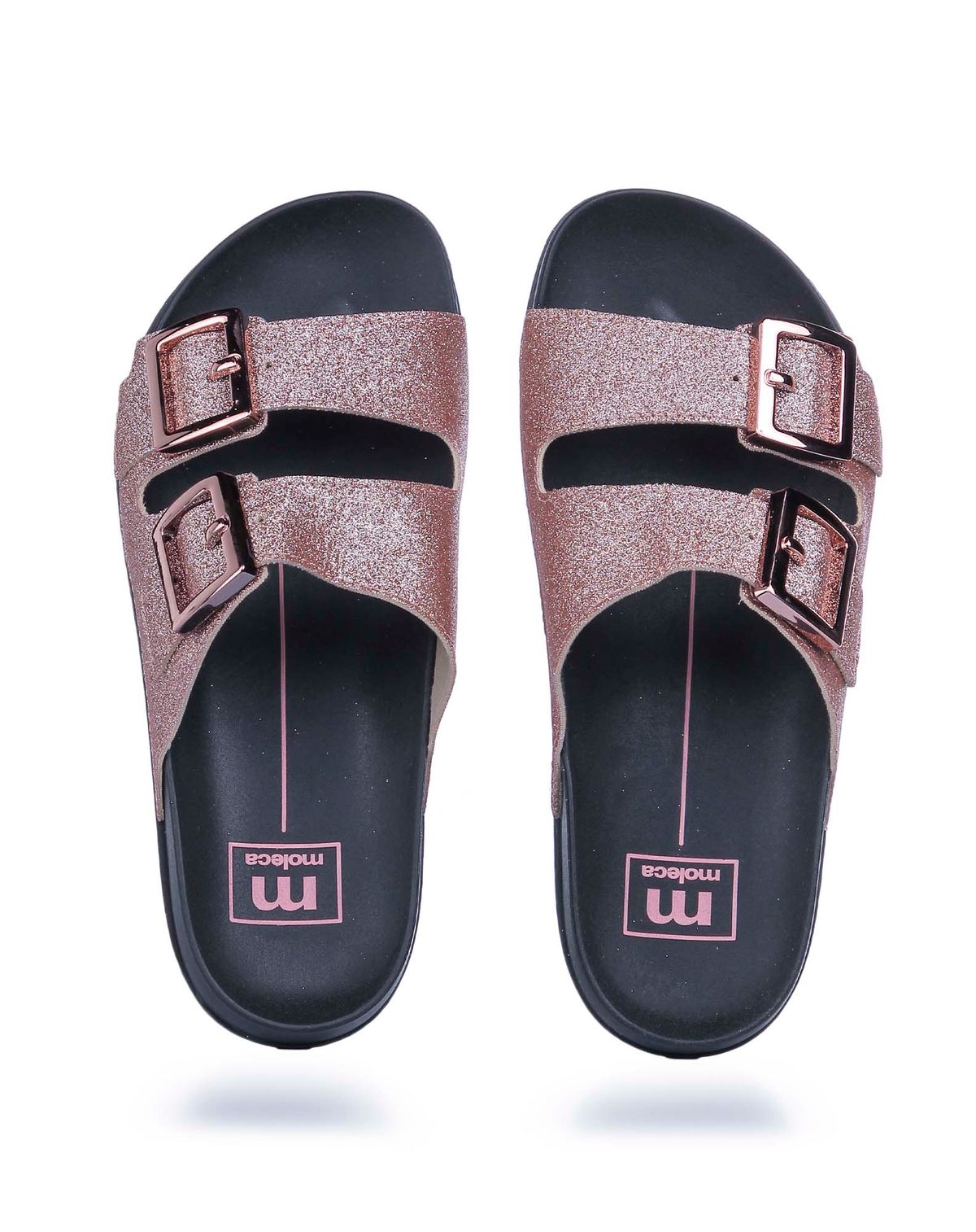 Birken Feminina Fivela Glitter Moleca ouro rosado - 34