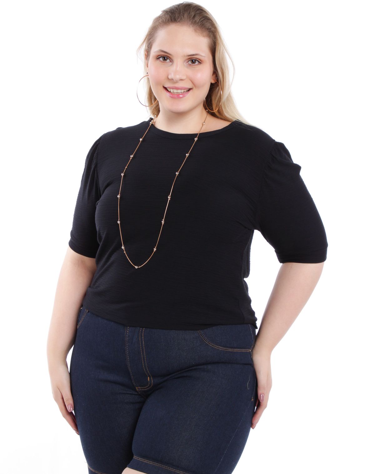 SHORTS JEANS PLUS SIZE BLACK - MALINHA PLUS SIZE