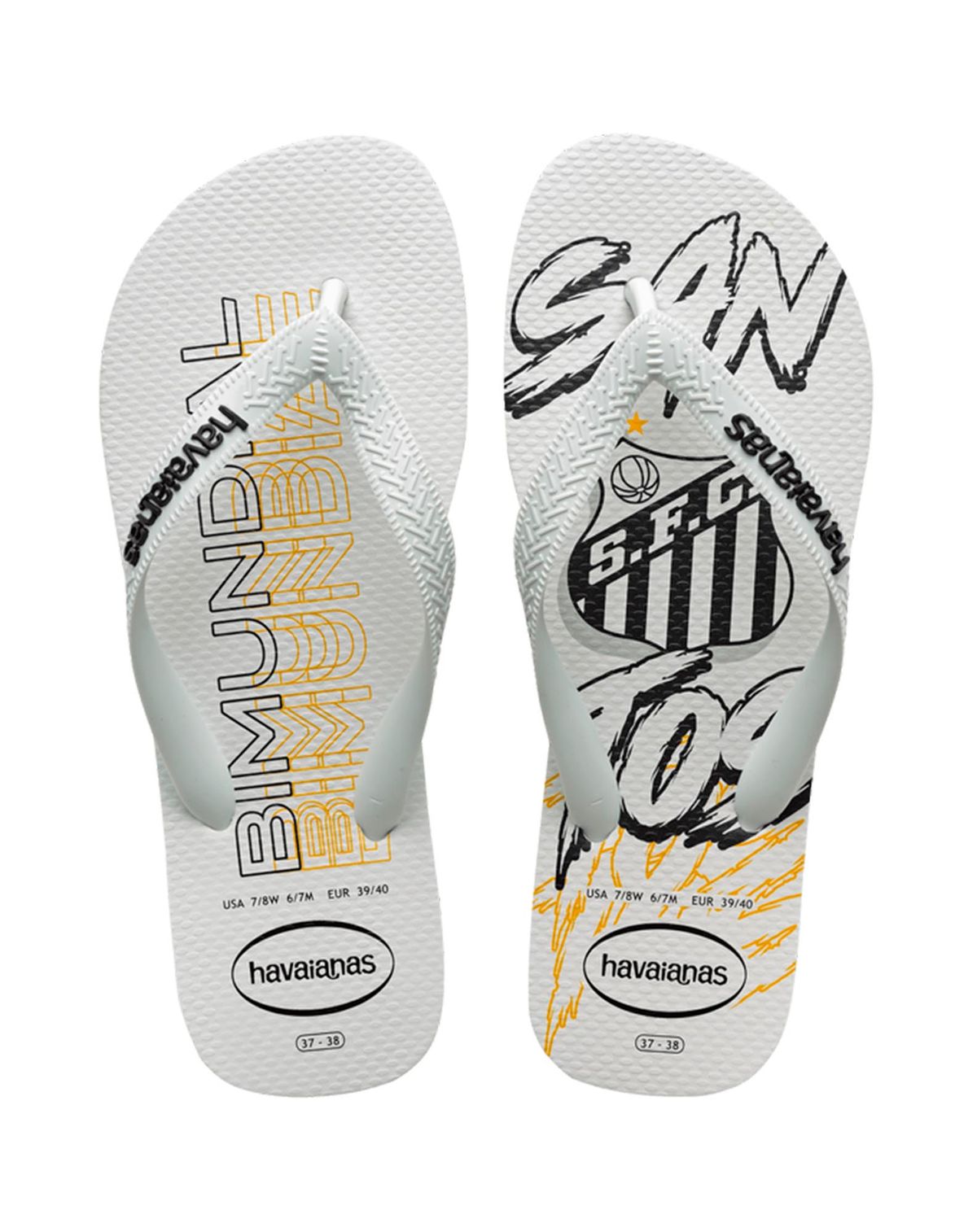 Chinelo Masculino Havaianas Top Time Santos branco - 37/8