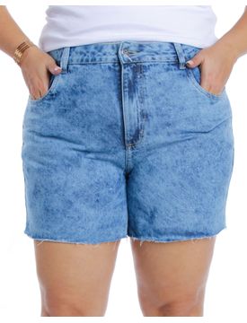 Short Jeans Feminino Barra Desfiada - lojasbesni
