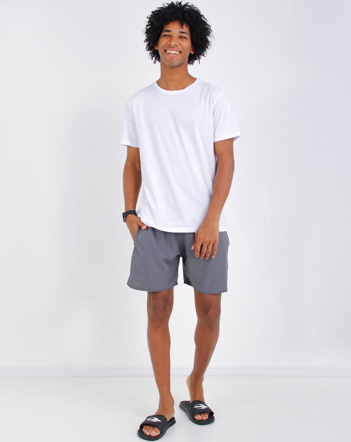 Bermuda Masculina Esportiva Cordão chumbo - m