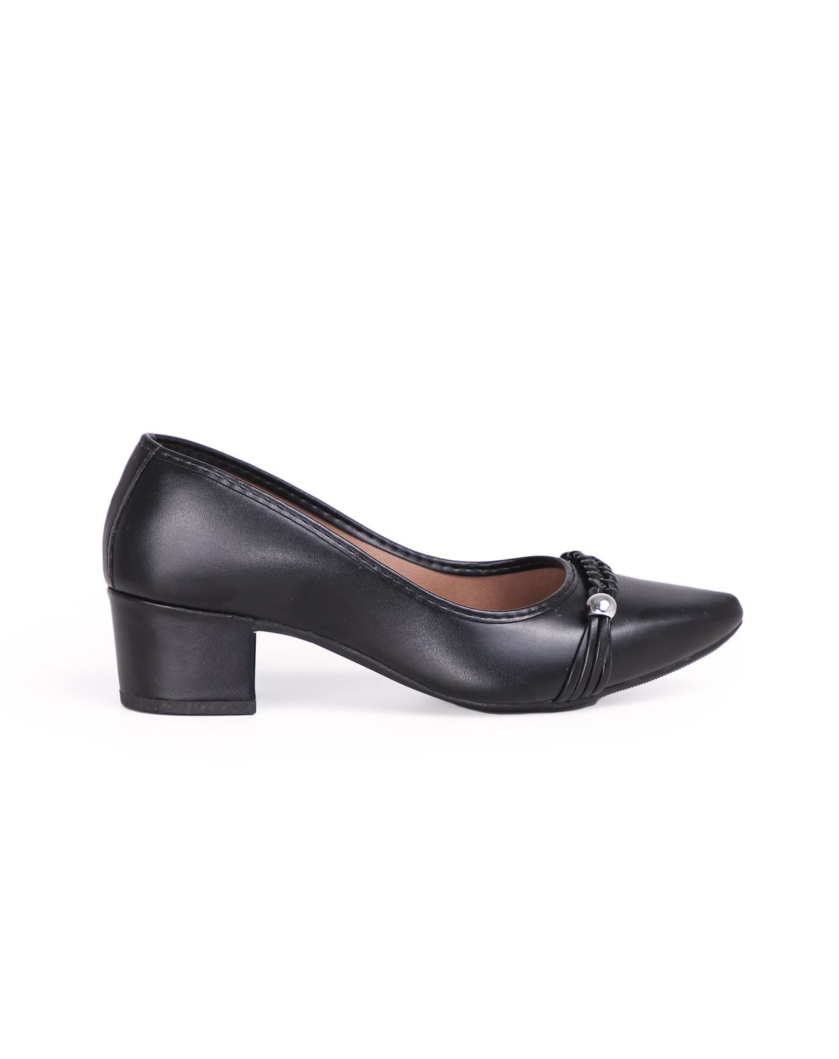 Scarpin Feminino Bico Redondo Salto Baixo preto - 36