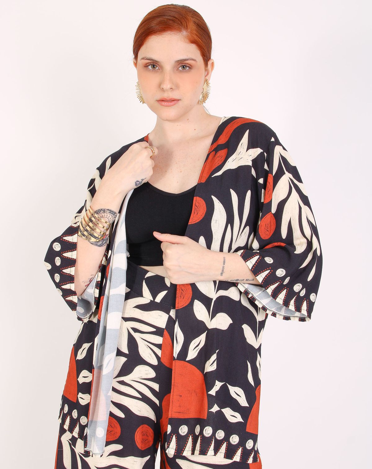 Kimono Alongado Feminino Estampado estampado - p