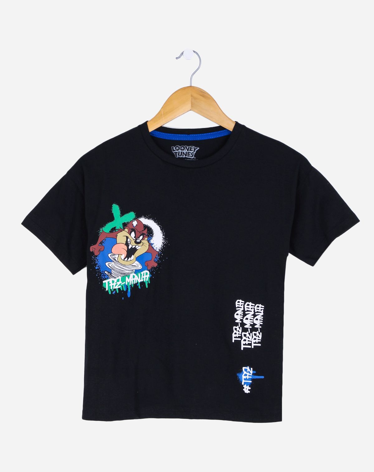 Camiseta Infantil Menino Manga Curta Estampa Taz - Tam. 4 a 8 Anos preto - 8