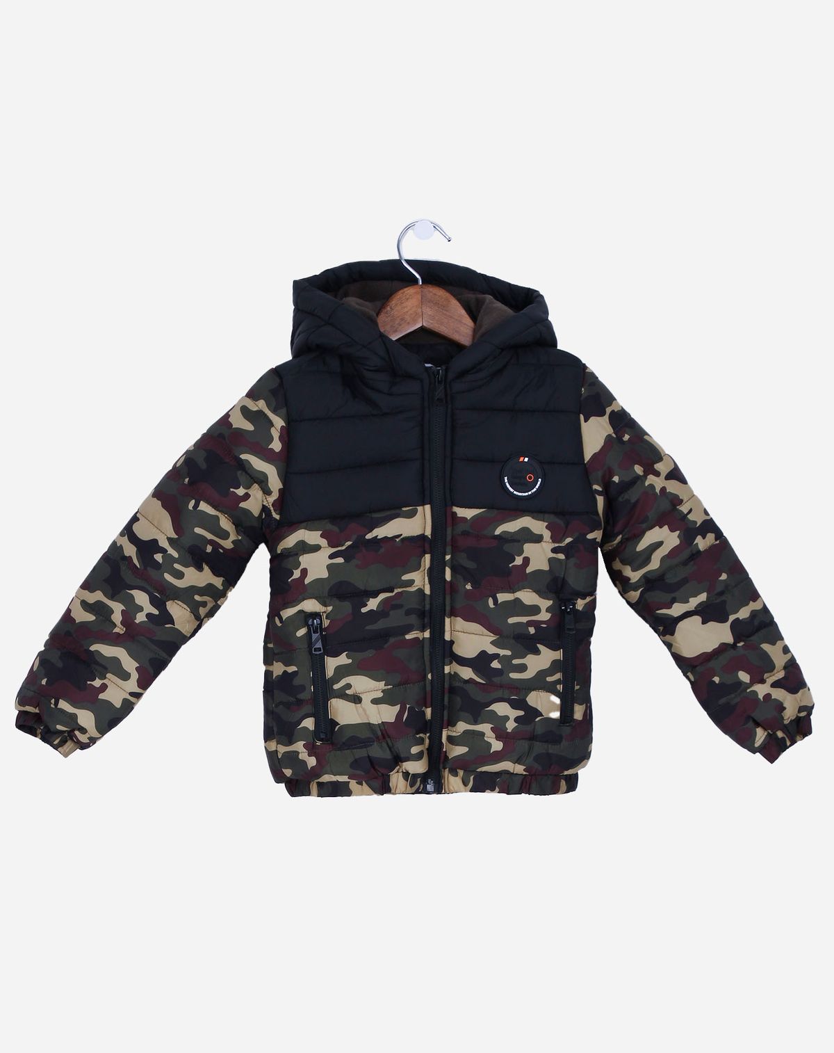 Jaqueta Puffer Infantil Menino Camuflada – Tam. 1 a 3 anos oliva - 1