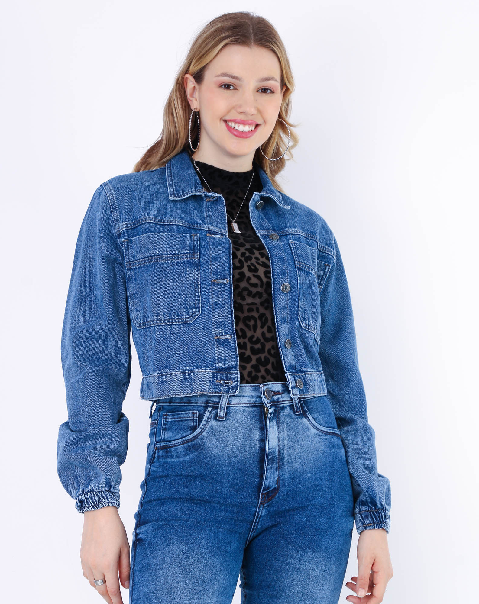 Jaqueta jeans feminina besni fashion