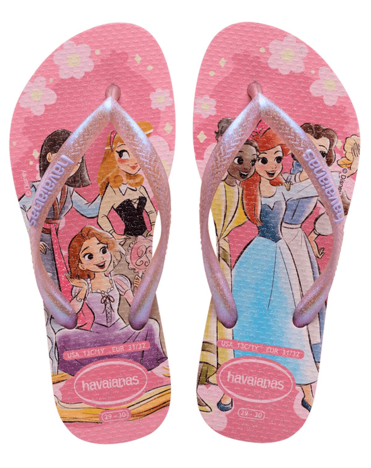 Chinelo Infantil Menina Havaianas Kids Slim Princess rosa - 27/8