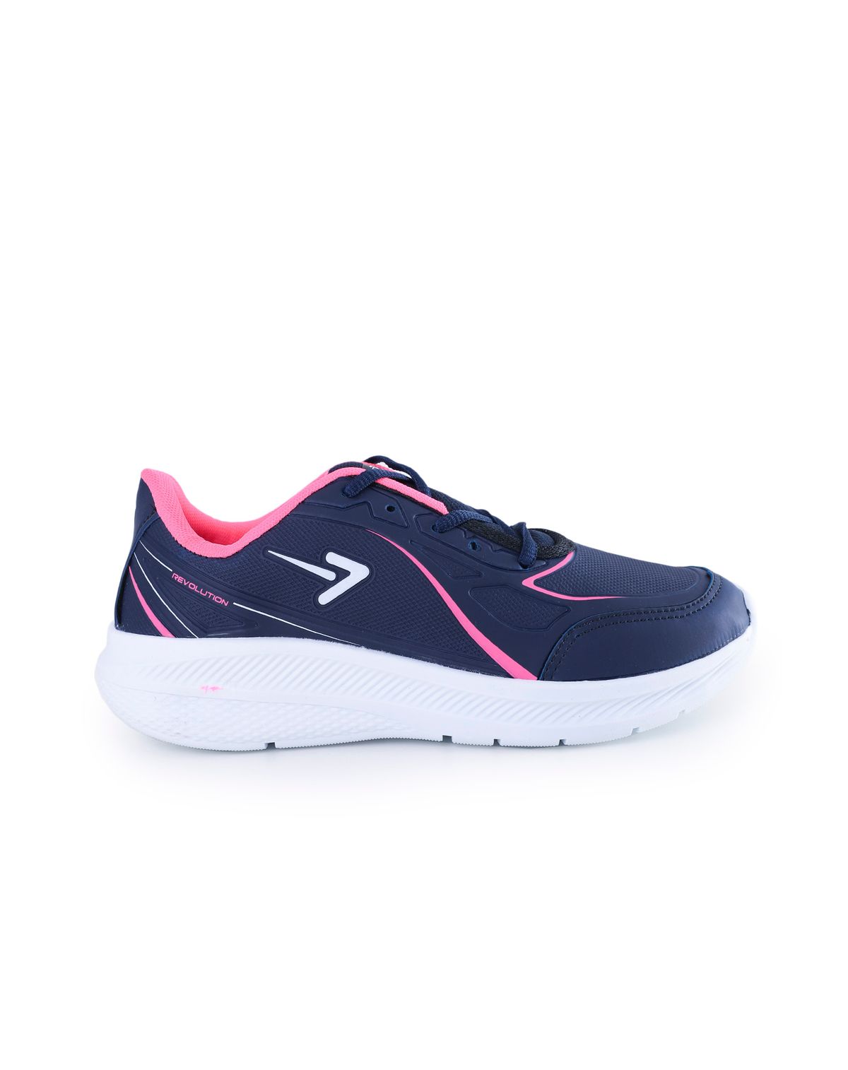 Tenis Esportivo Feminino Recortes marinho/pink - 35