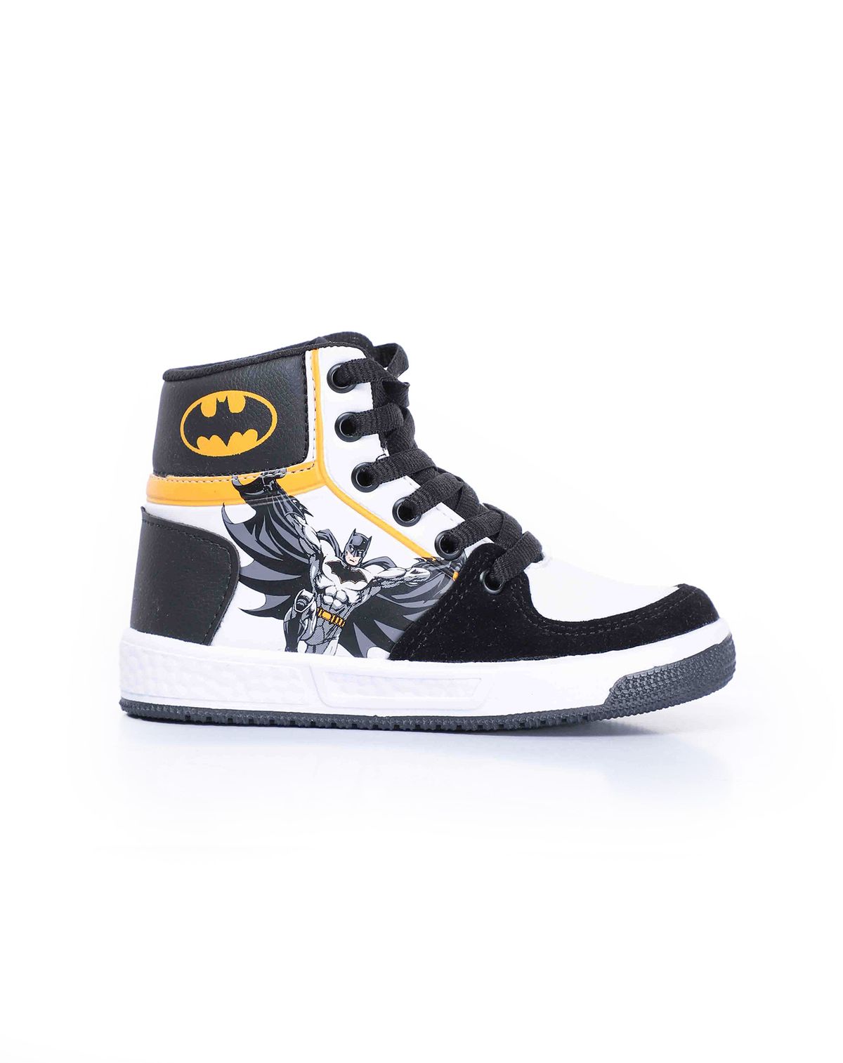 Tênis Cano Alto Infantil Menino Batman branco/preto - 33