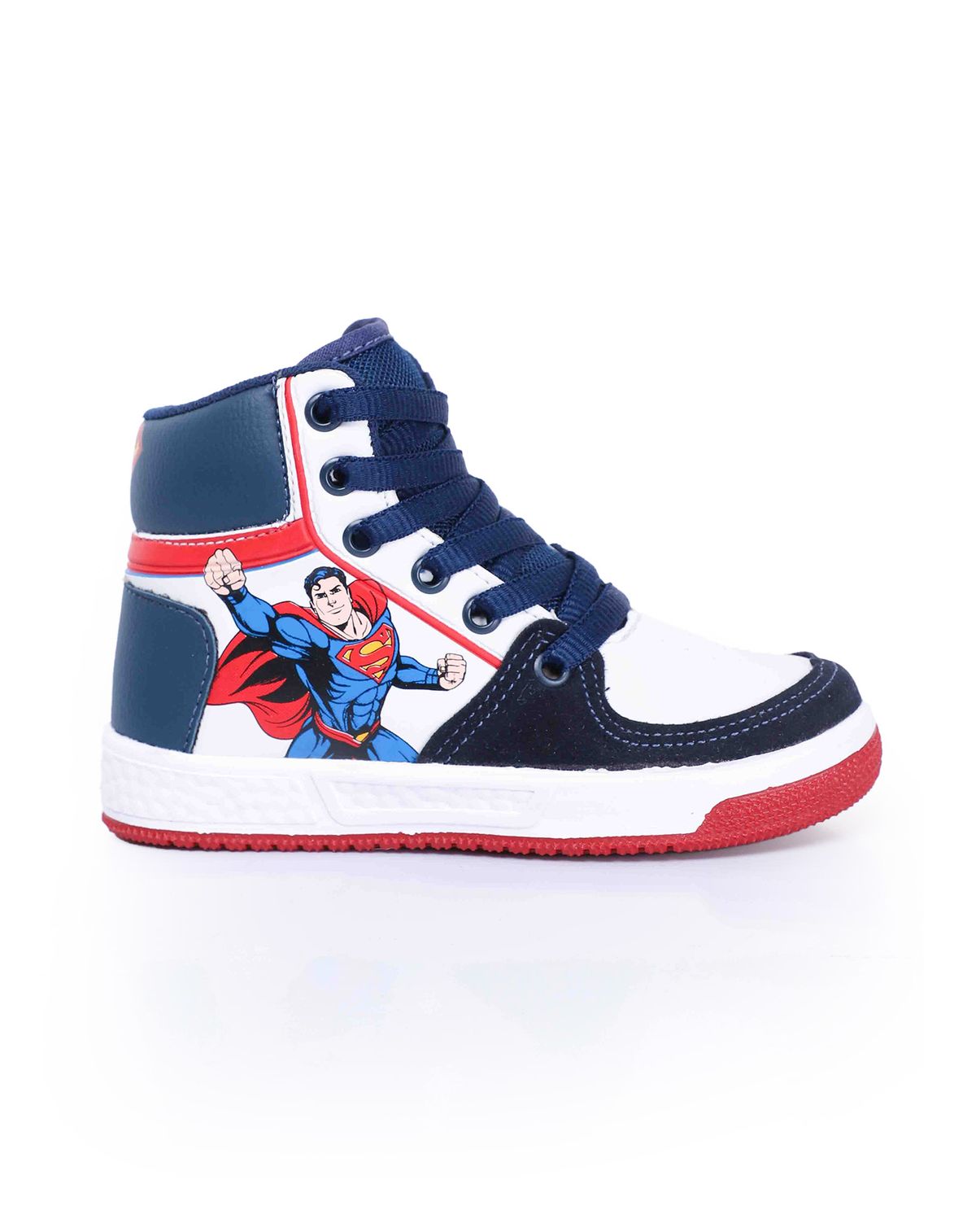 Tênis Cano Alto Infantil Menino Superman branco/marinho - 28