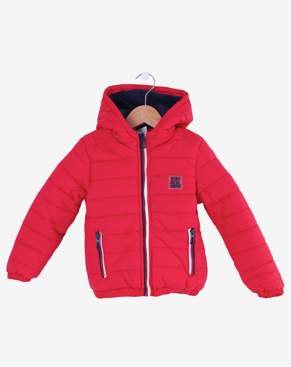 Jaqueta Puffer Infantil Menino Capuz – Tam. 1 a 3 anos vermelho - 3