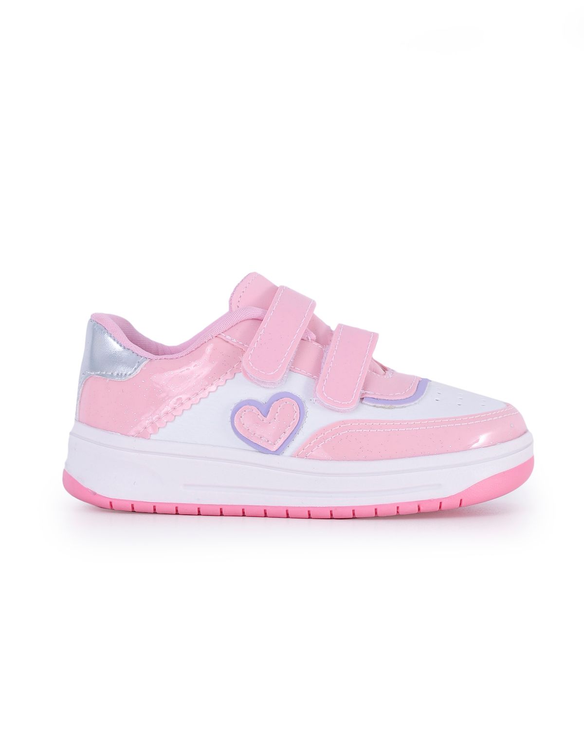 Tênis Casual Infantil Menina Coração branco/rosa - 20