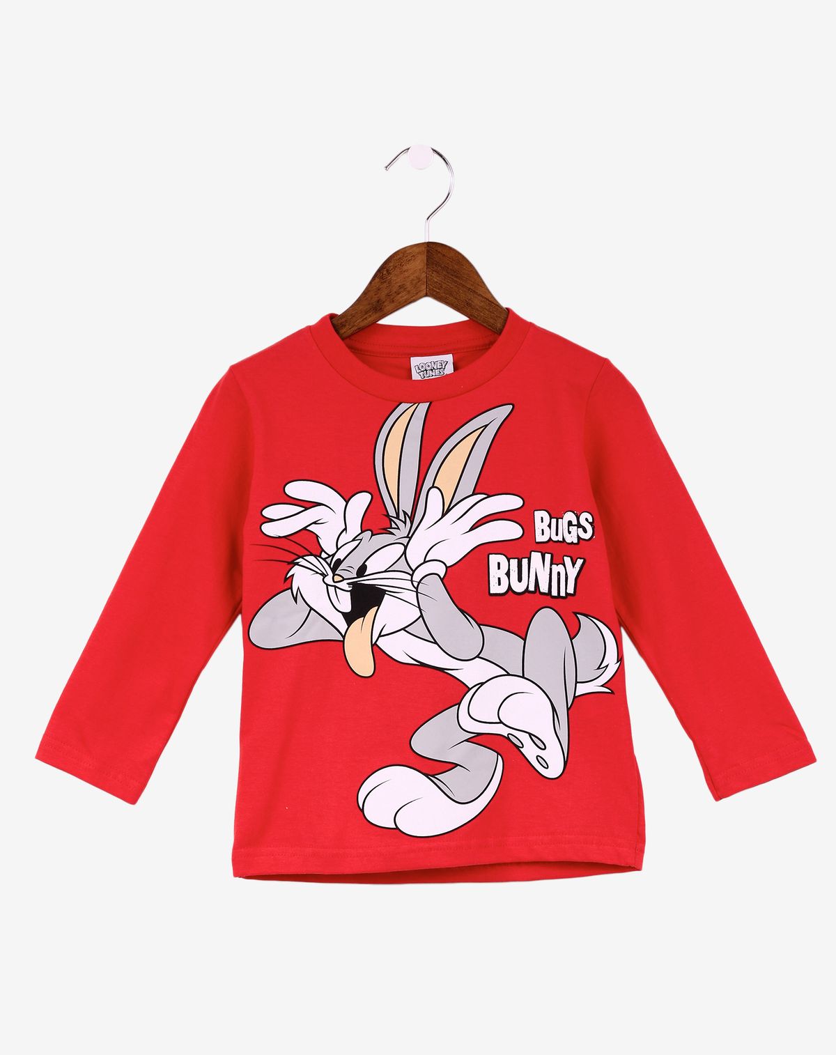 Camiseta Manga Longa Infantil Menino Pernalonga - Tam. 1 a 3 Anos vermelho - 1