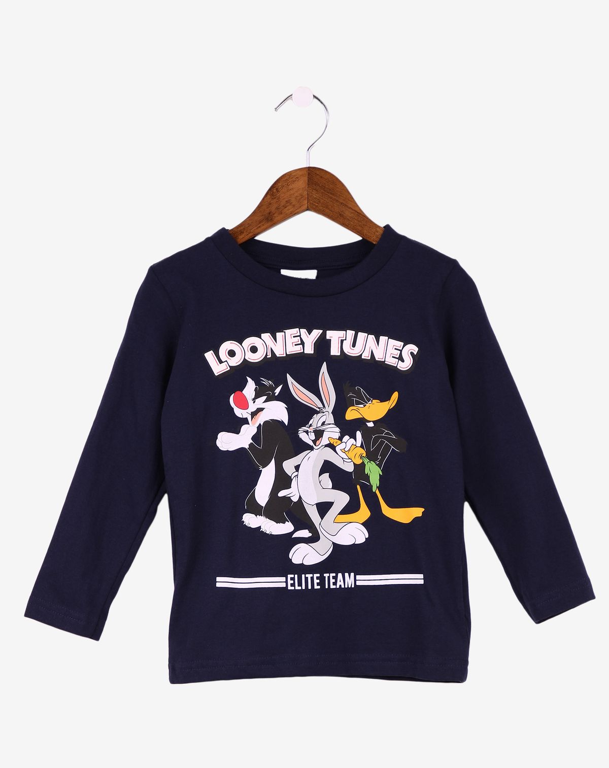 Camiseta Manga Longa Infantil Menino Looney Tunes - Tam. 1 a 3 Anos marinho - 1