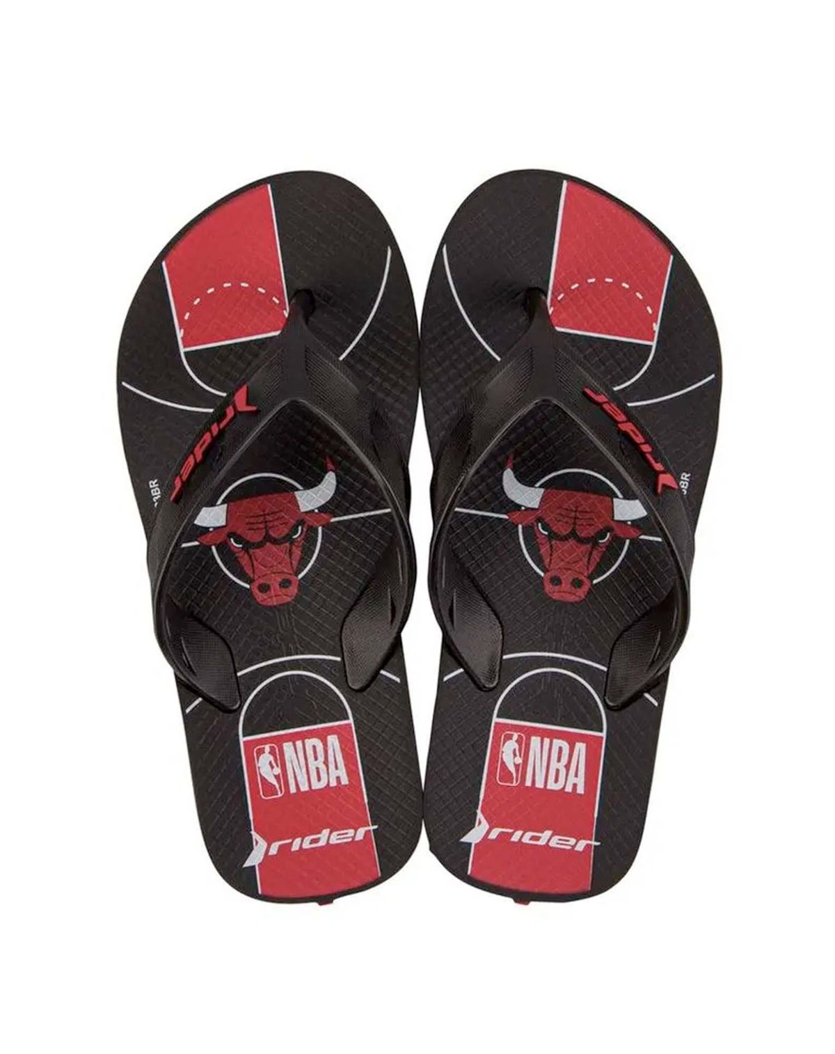 Chinelo Masculino Rider Estampa NBA preto/vermelho - 39/0