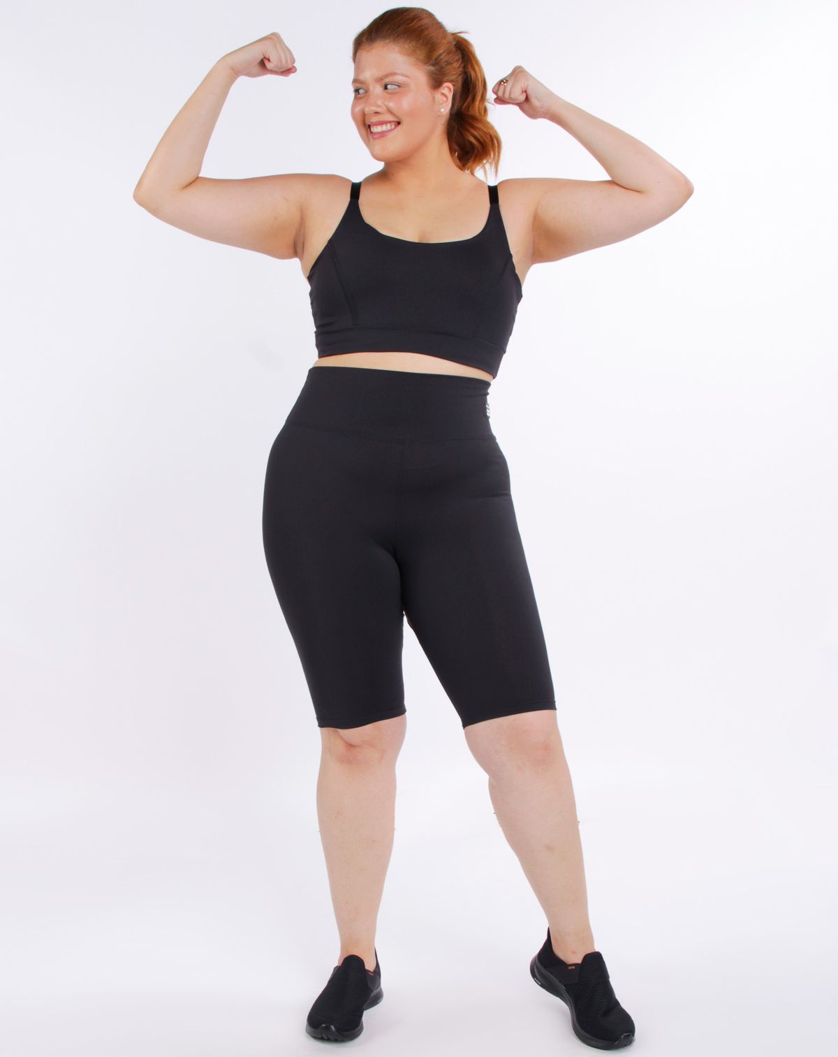 Bermuda Fitness Feminina Plus Size Ciclista preto - g1