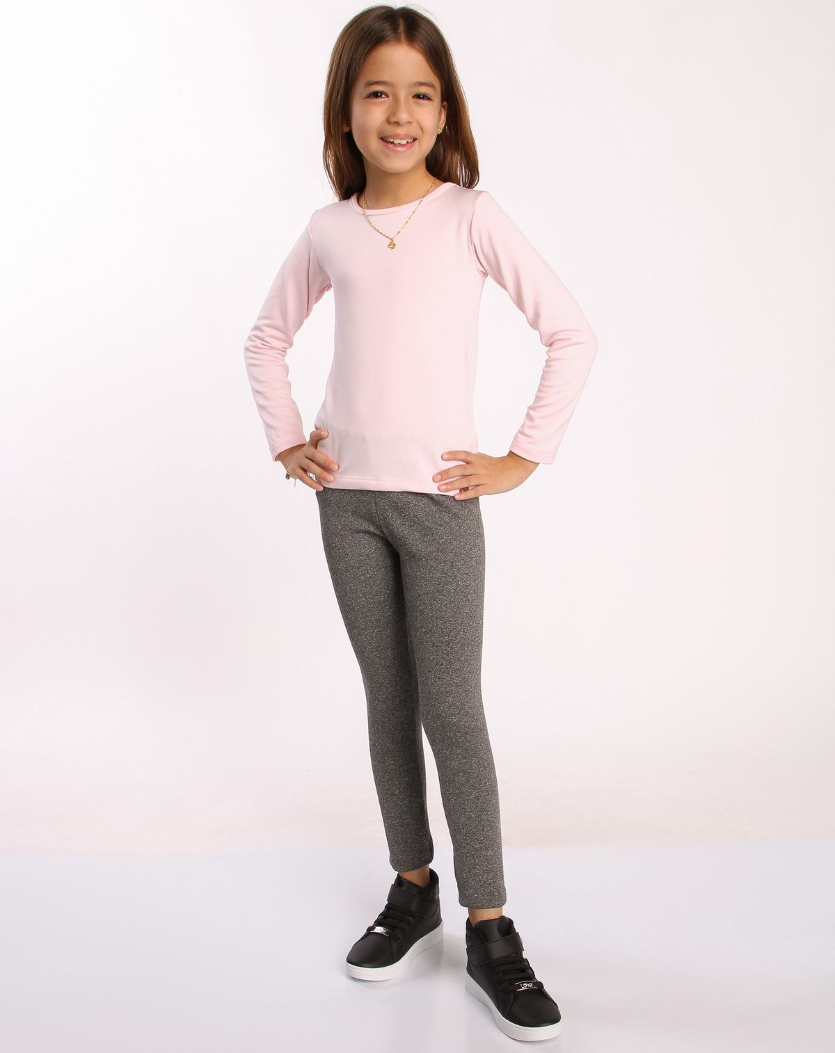 Calça Legging Infantil Menina Básica– Tam. 4 a 8 Anos mescla - 4