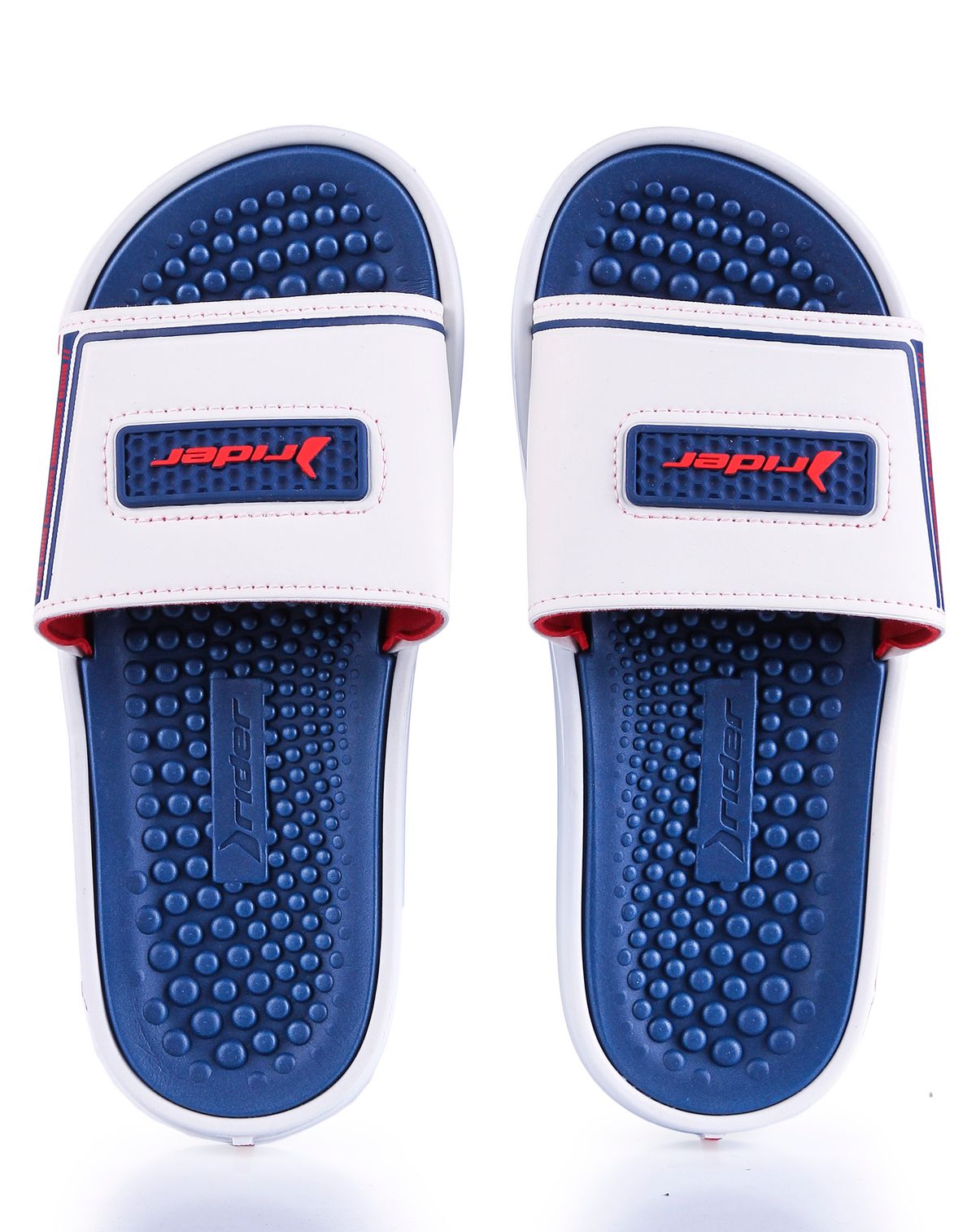 Chinelo Slide Masculino Rider Pump branco/azul - 45