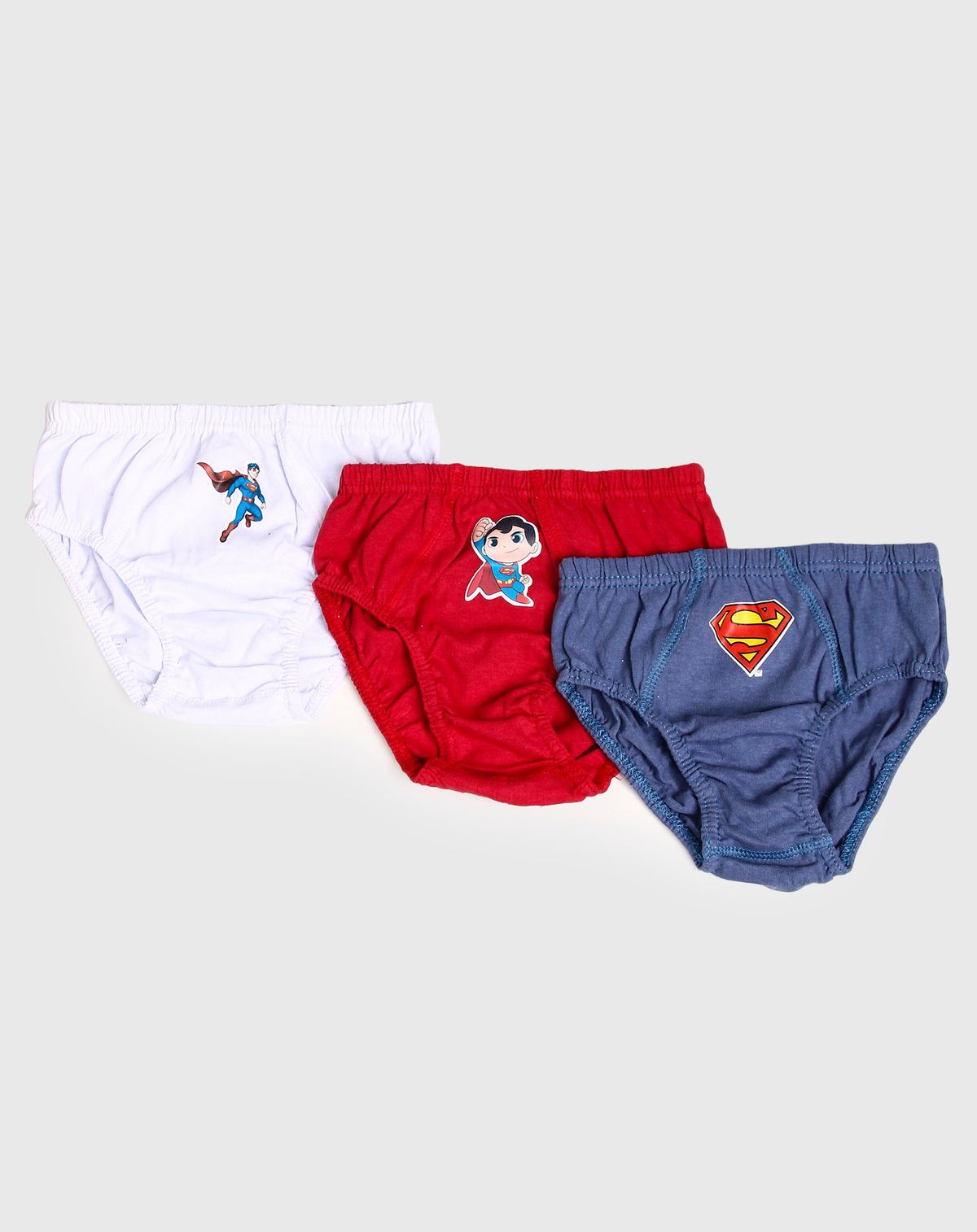 Kit 3 Cuecas Slip Infantil Menino Superman - Tam. 4 À 10 Anos sortidos - 6