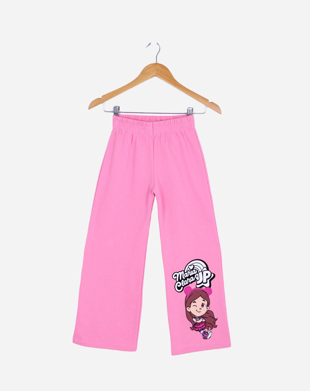 Calça De Moletom Infantil Menina Estampa Maria Clara rosa chiclete - 8