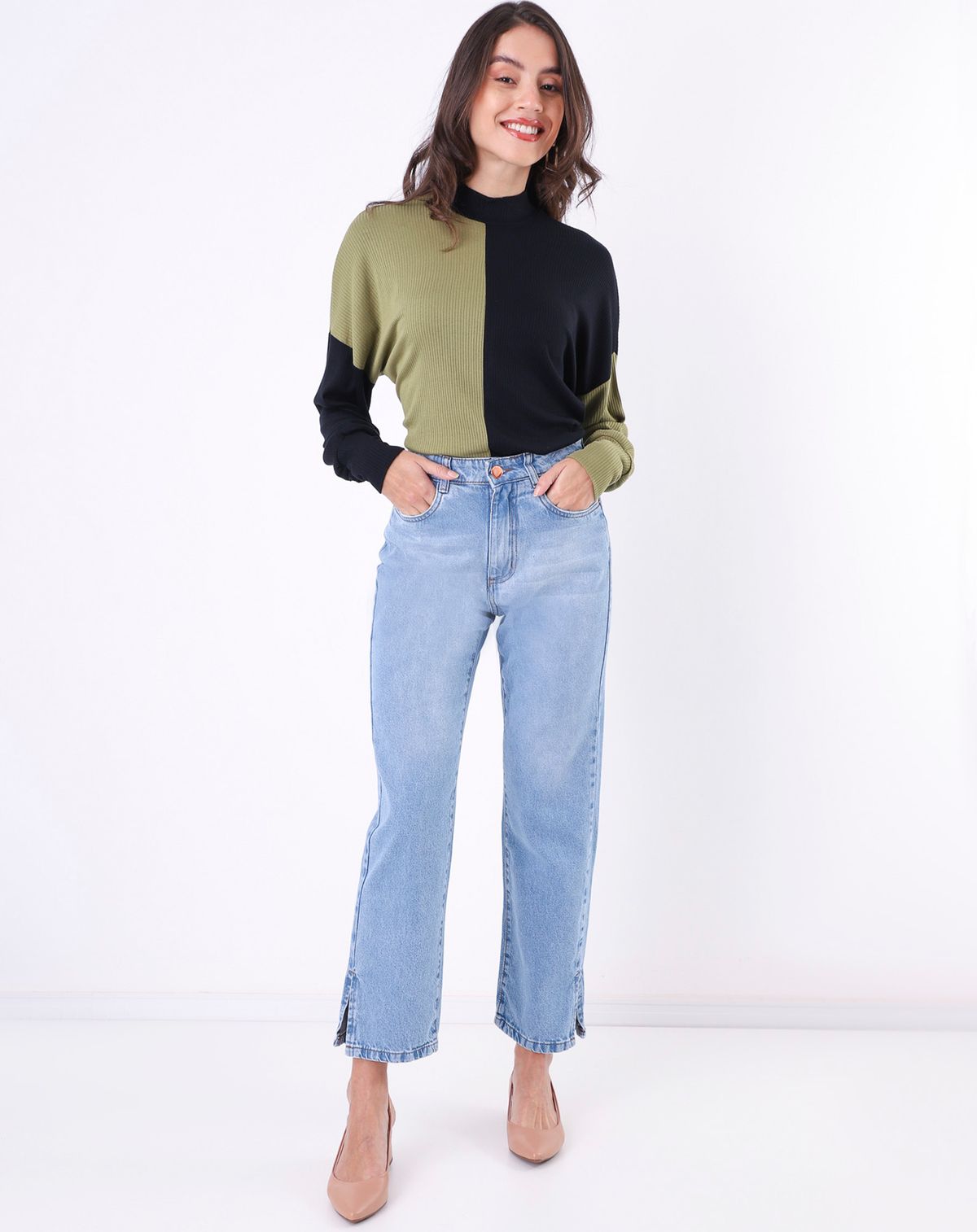 Calça Jeans Feminina Mom jeans claro - 36