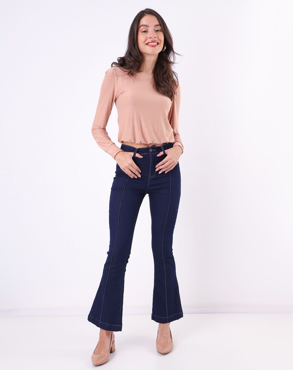 Calça Jeans Feminina Boot Cut jeans amaciado - 36