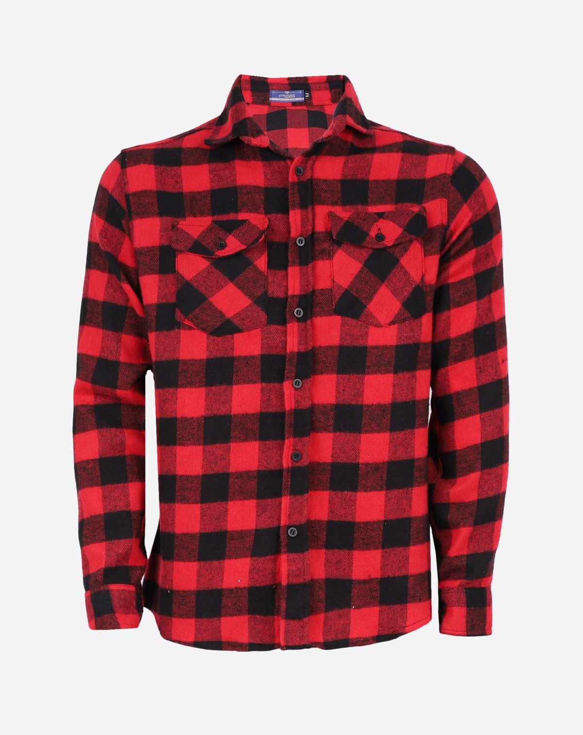 Camisa Xadrez Masculina Manga Longa vermelho - g