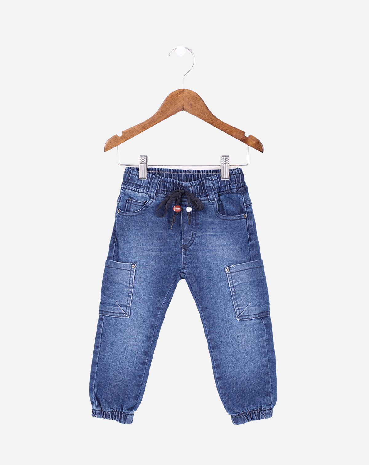 Calça Jeans Infantil Menino Cargo Jogger - Tam. 1 a 3 Anos jeans - 1