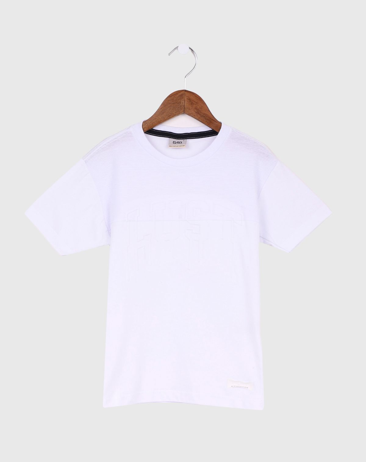 Camiseta Manga Curta Infantil Menino Relevo - Tam. 4 A 8 Anos branco - 4