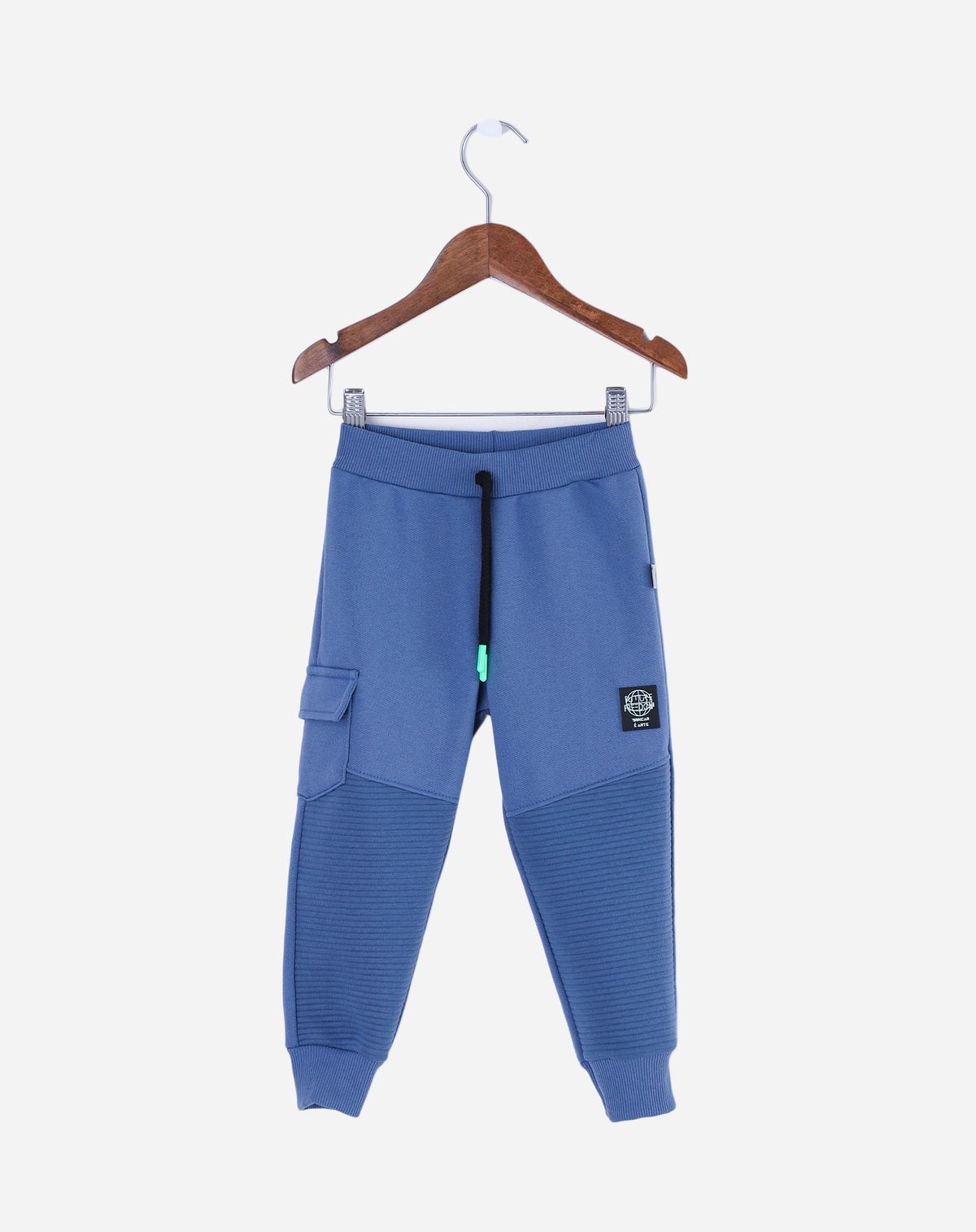 Calça Jogger Cargo Moletom Infantil Menino - Tam. 1 a 3 anos azul - 1