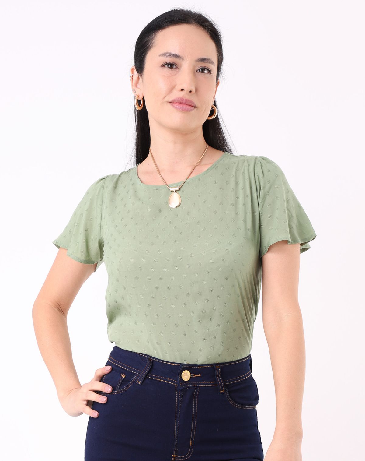 Blusa Feminina Malha Viscose verde - p