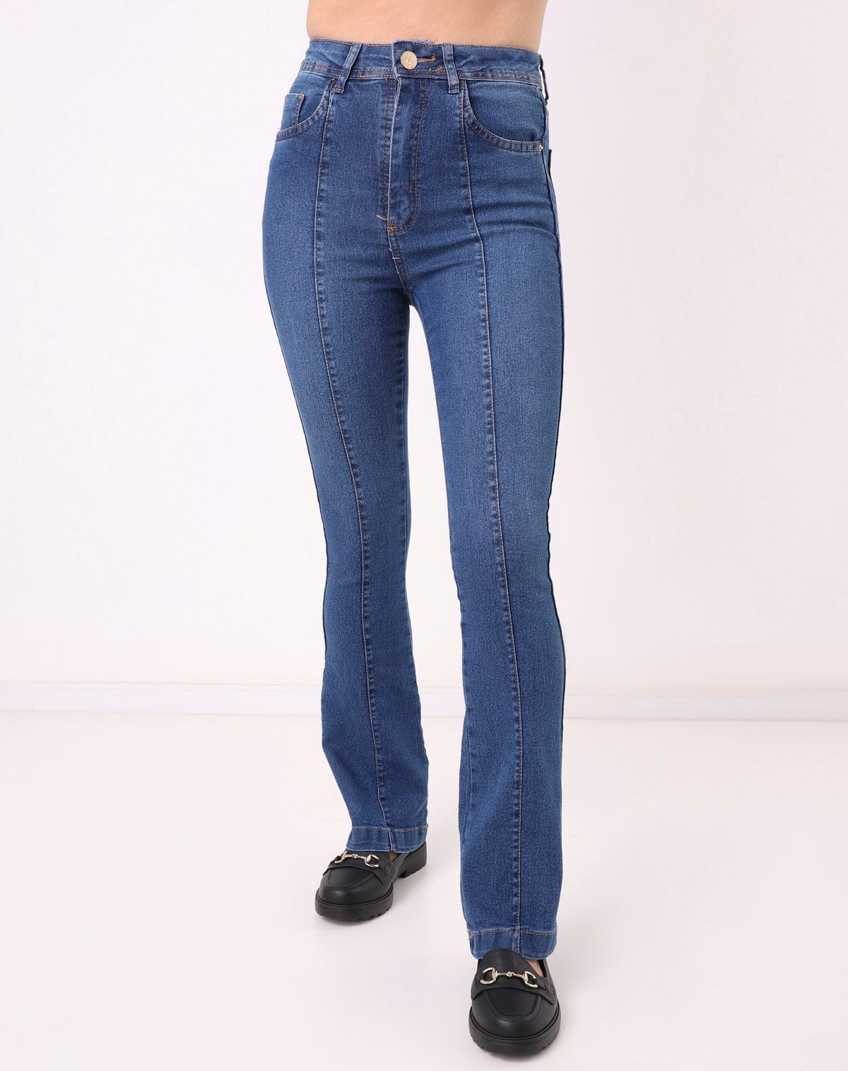 Calça Jeans Feminina Boot Cut Bolsos jeans mÉdio - 36