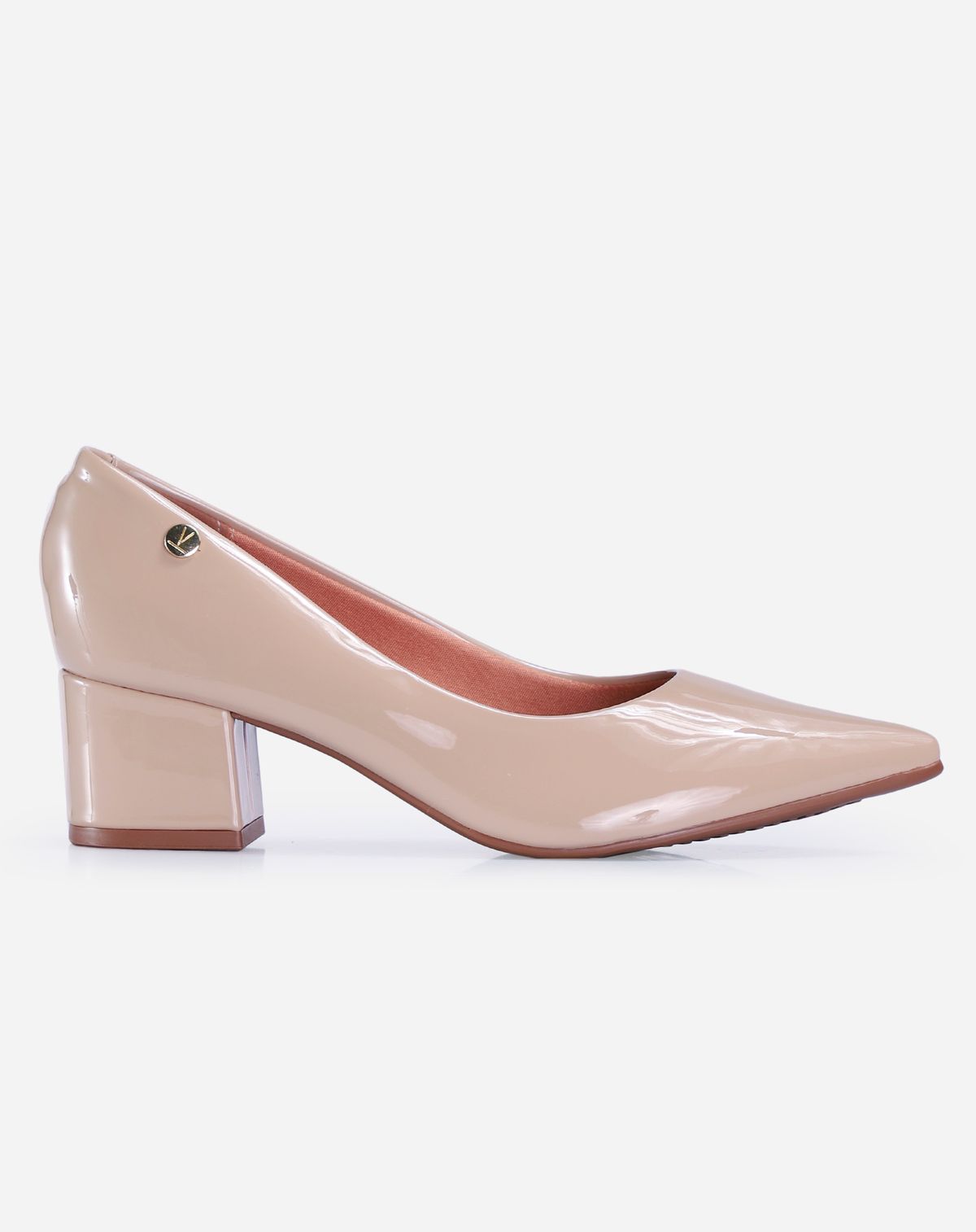 Scarpin Vizzano Feminino Salto Baixo Verniz bege vz - 35