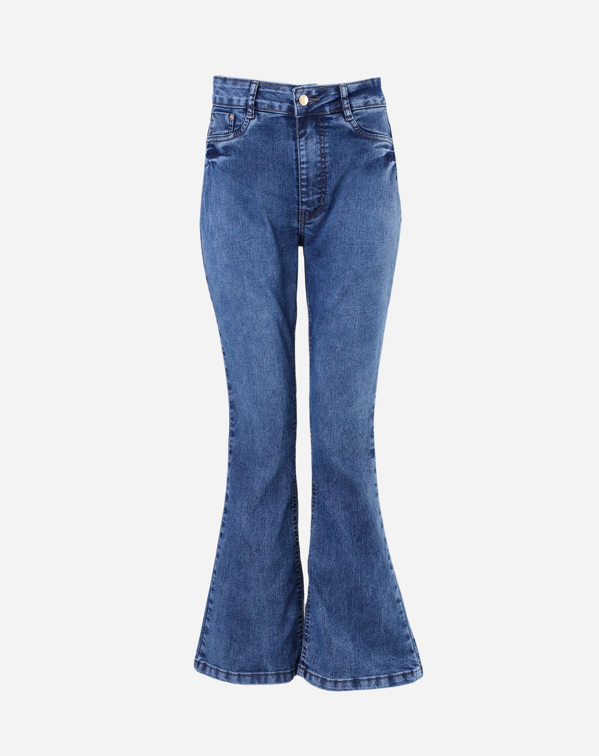 Calça Jeans Flare Feminina Bolsos jeans mÉdio - 36