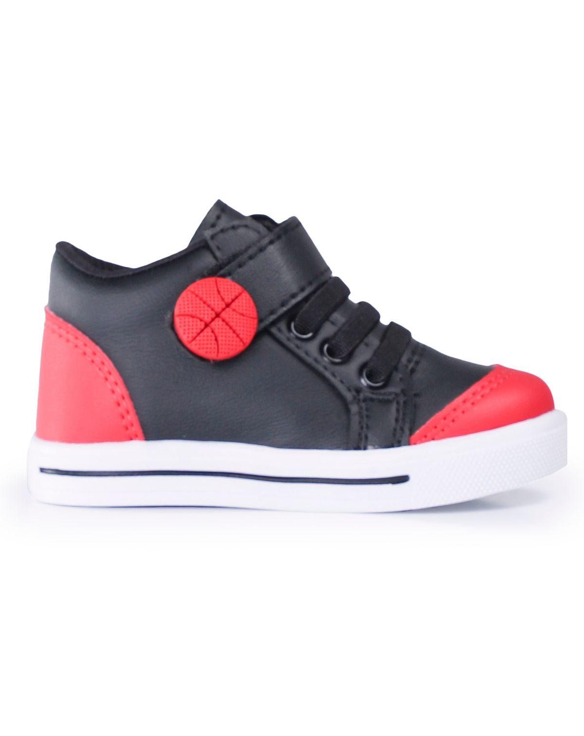 Tênis Infantil Menino Velcro Basquete preto/vermelho - 20