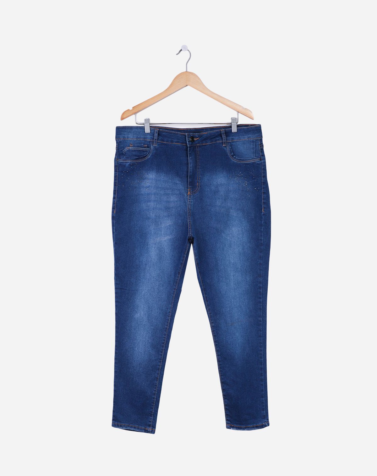 Calça Feminina Plus Size Jeans Skinny jeans mÉdio - 46