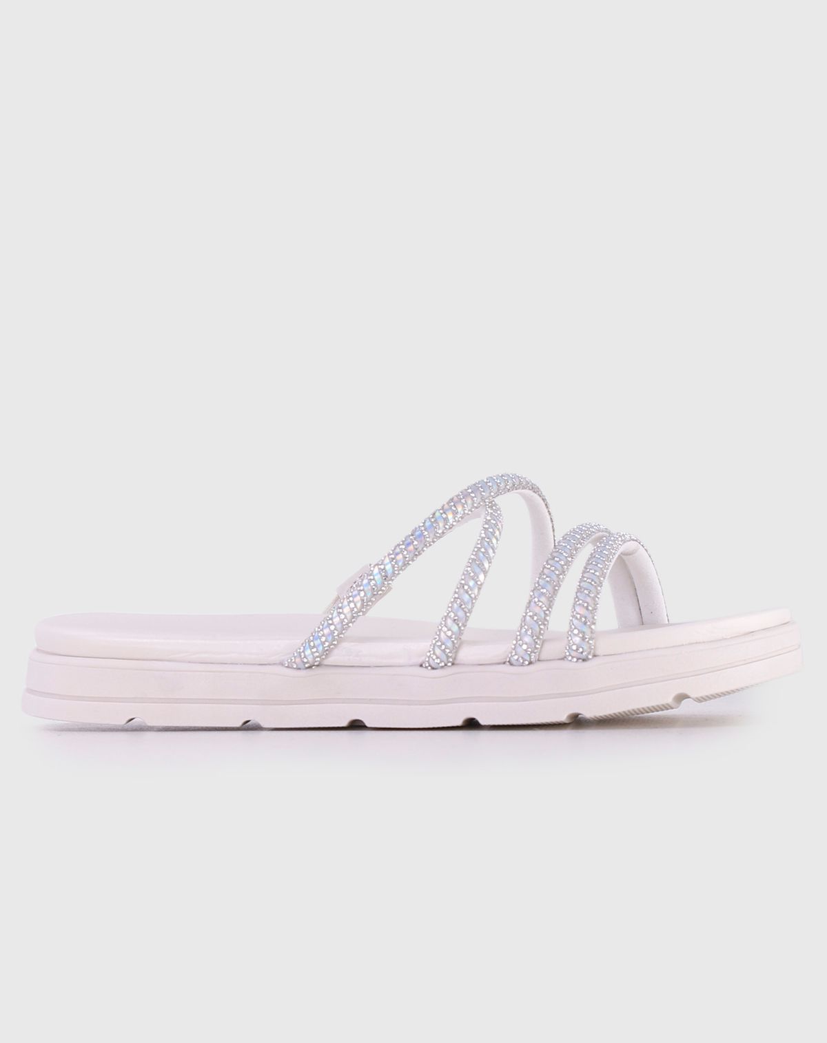 Sandália Flatform Feminina Moleca branco off - 34