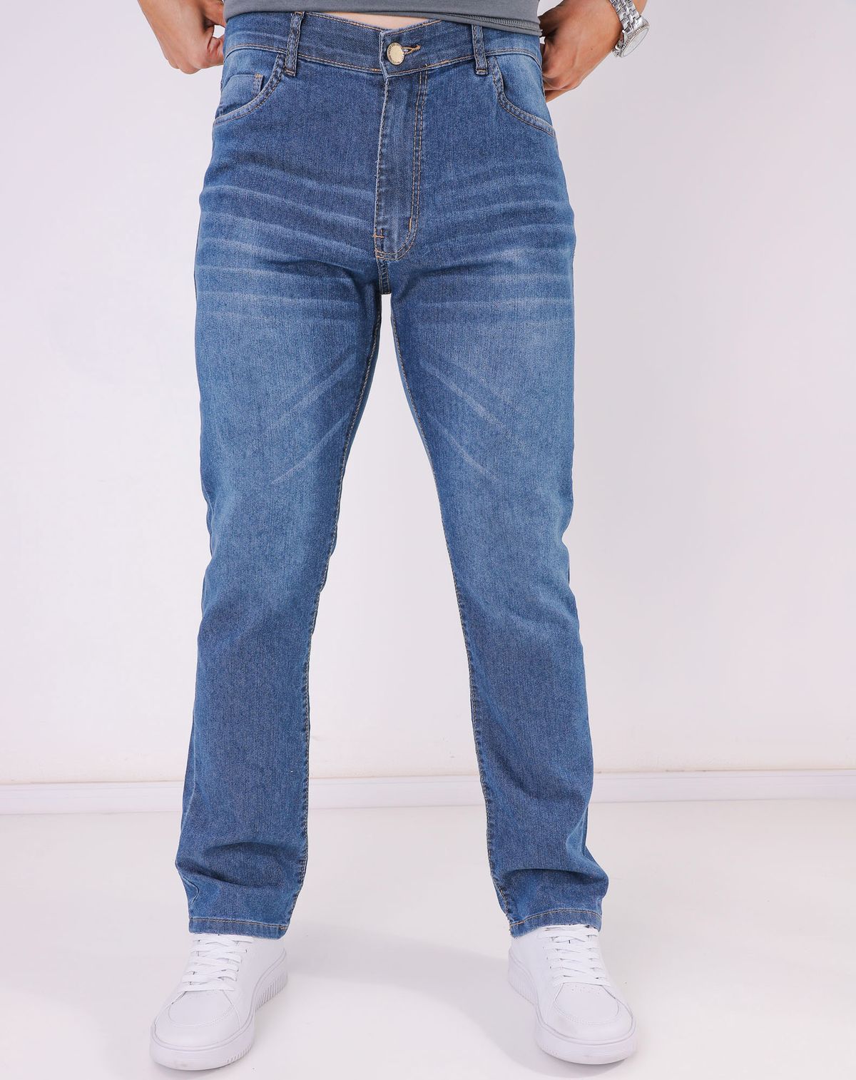 Calça Reta Jeans Masculina Básico (2) jeans - 38