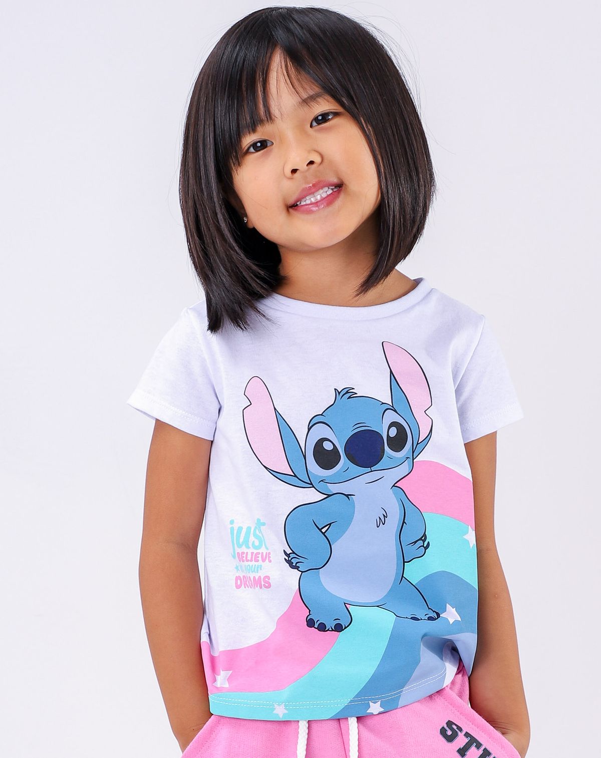 Camiseta Infantil Menina Manga Curta Stitch - Tam. 4 a 10 Anos (2) branco - 4