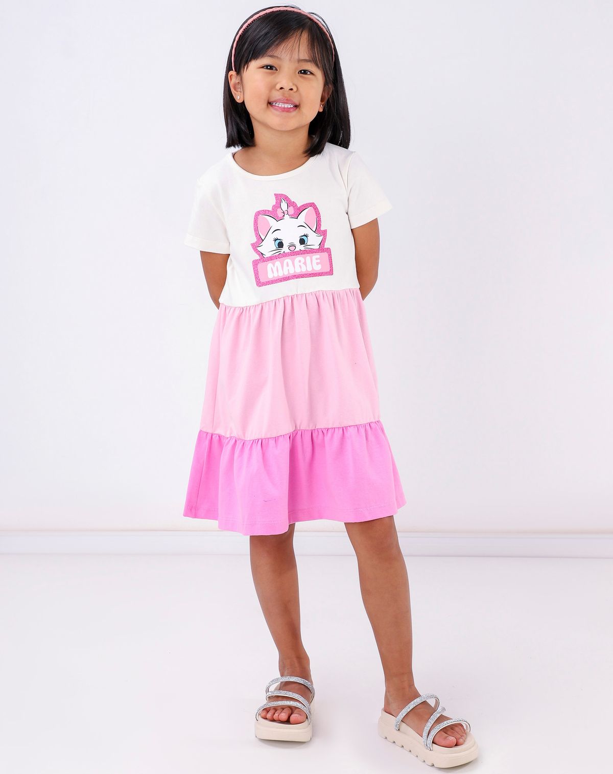 Vestido Três Marias Infantil Menina Gata Marie - Tam. 4 A 10 Anos off white - 8