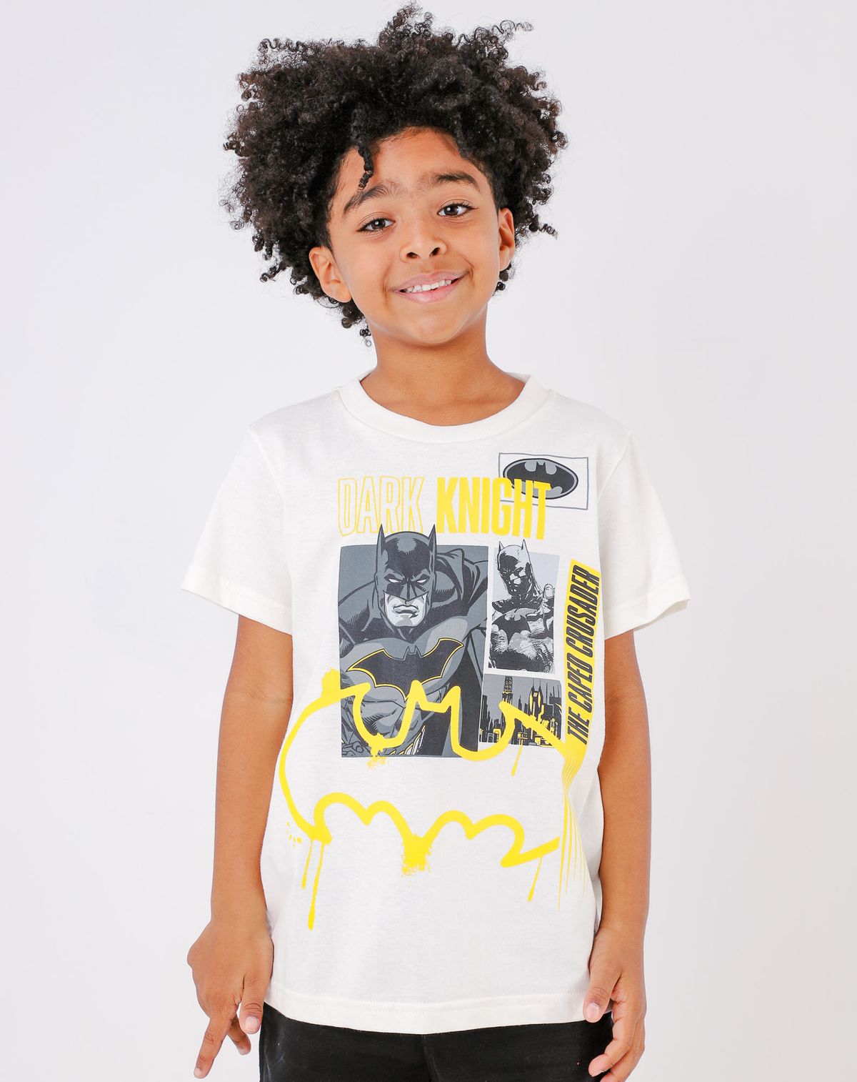 Camiseta Infantil Menino Estampa Batman - Tam. 4 a 10 Anos (2) off white - 4